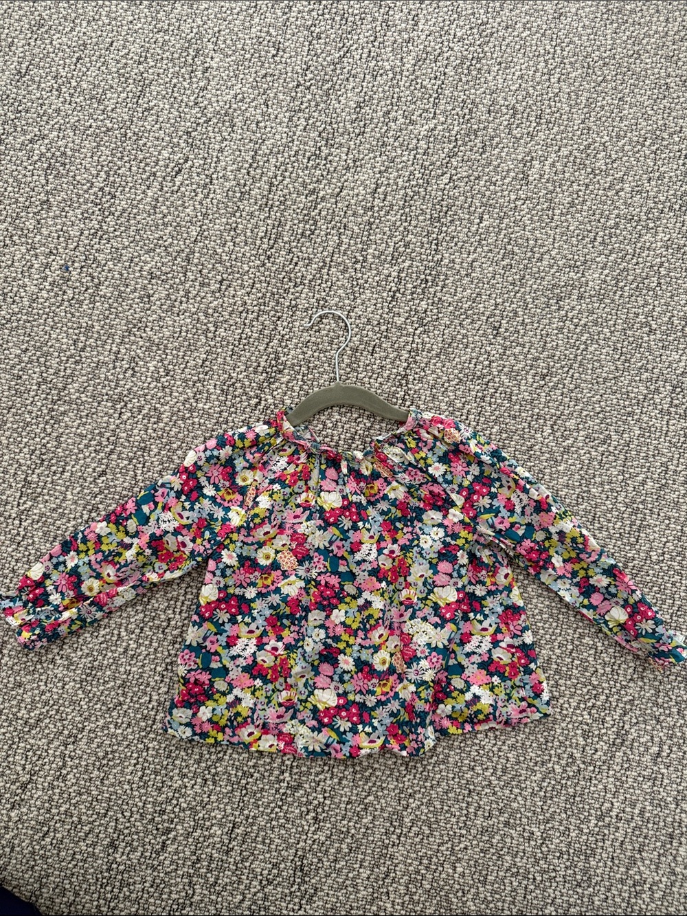 Jacadi Girls' Floral Long-Sleeve Top - Pink Multi
